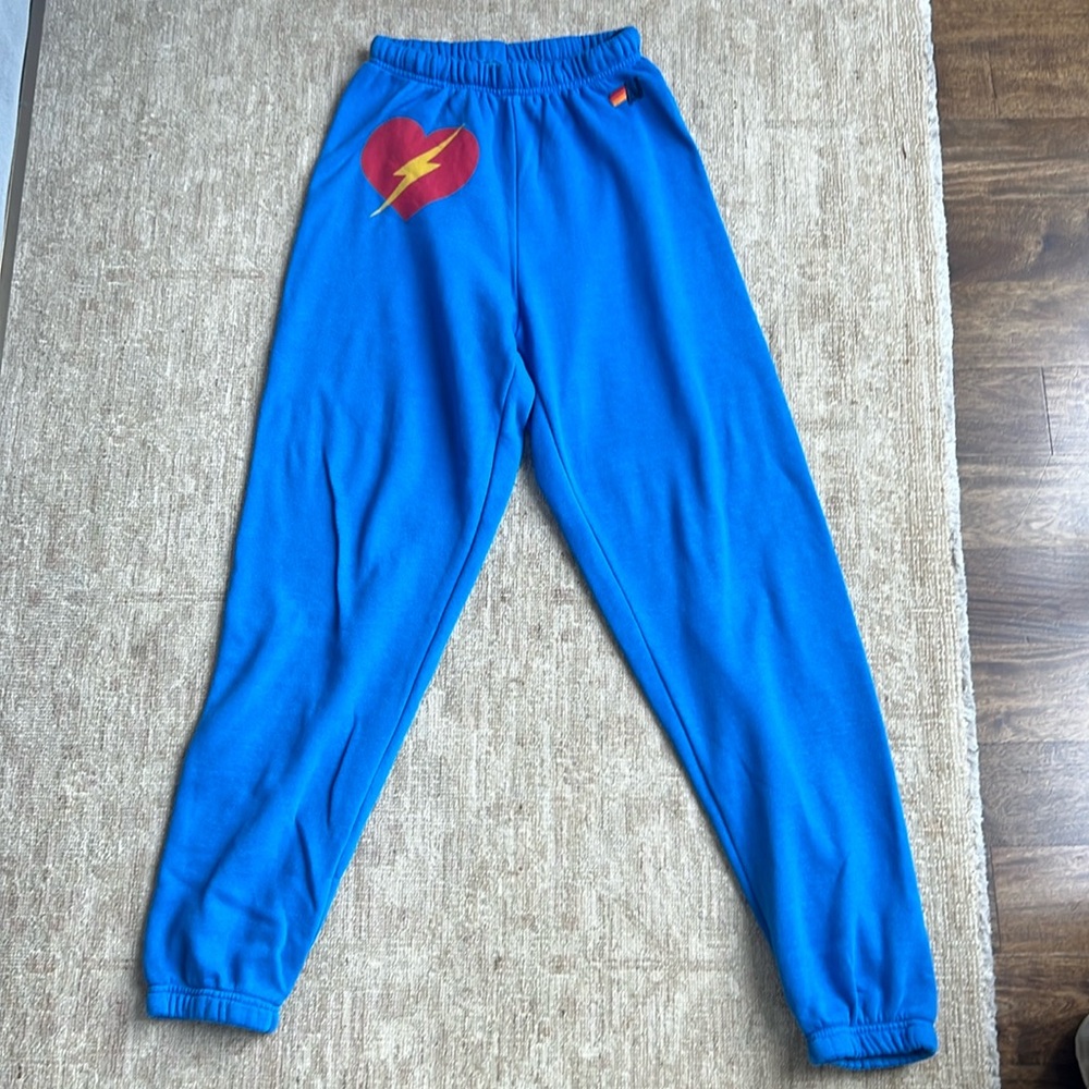 Aviator nation heart thunderbolt jogger pants
